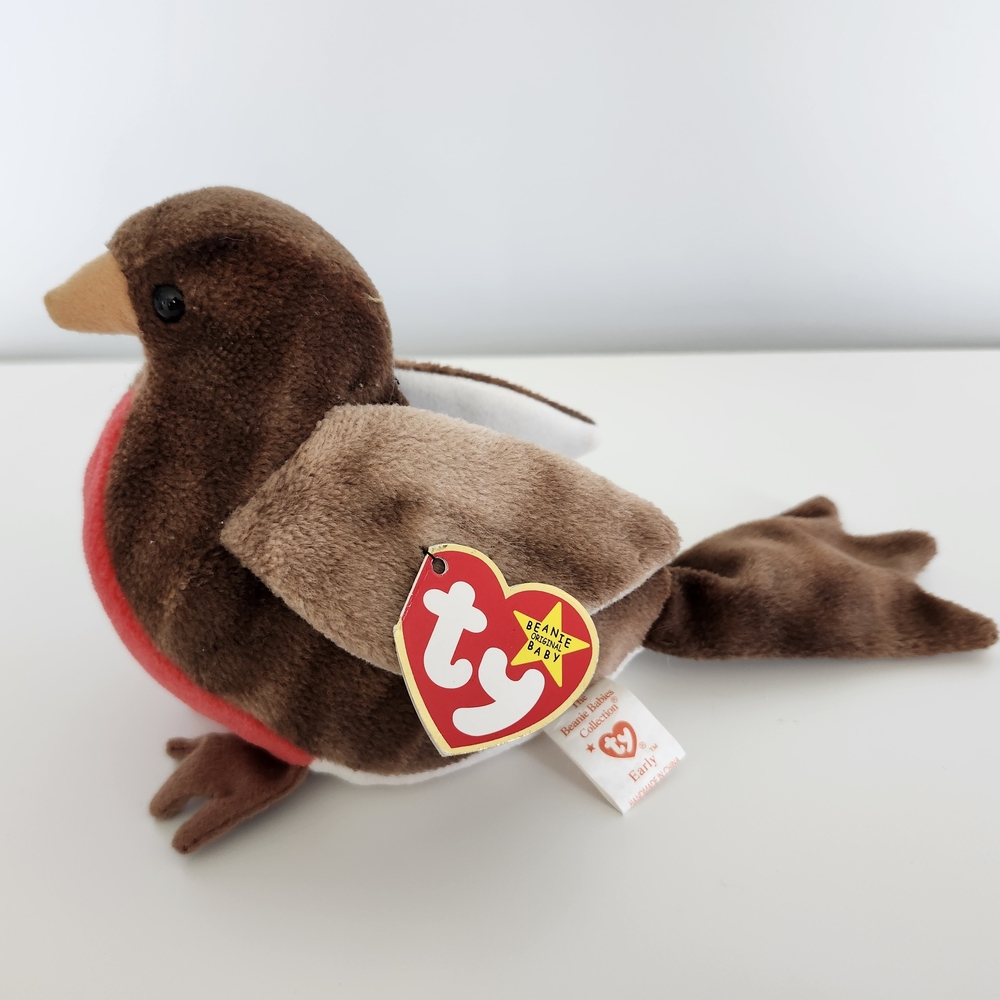Ty Plush Bird Toy - Brown and Red